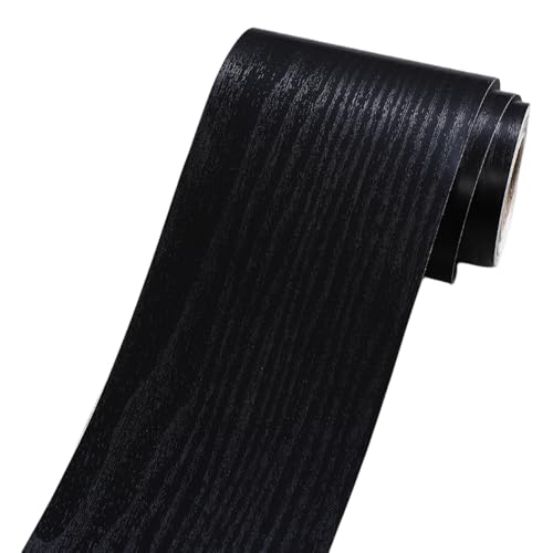 DHHOUSE Bordo per carta da parati in legno nero, stacca e attacca, decorazione per cornice a specchio (nero, 10 x 1000 cm)