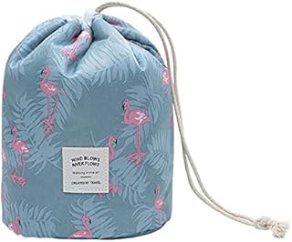 Travel Cosmetic Bag, Barrel Makeup Bag for Women Portable Foldable Cases Multifunctional Toiletry Bucket Bags Round Organi...