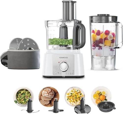 Robot multifonction - KENWOOD - MultiPro Express FDP65.450WH - 1000 W - 3 L - 2 vitesses - Blender 1,5 L - Blanc