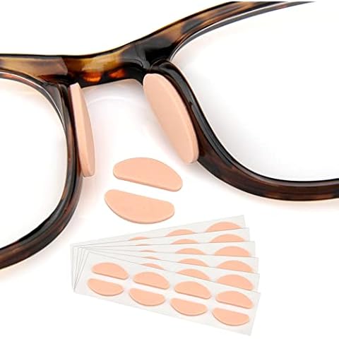 SURMAP Eyeglass Nose Pads, Adhesive Glasses Nose Pad, Anti-Slip Nose Pads for Glasses - for Plastic Frames, Sunglasses - D-Shape 24 Pairs (Skin Color) Cover