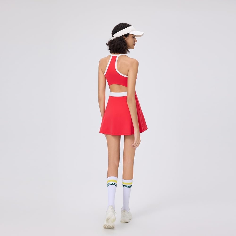 ZBH1985 Professional Pickleball Dress for Women Practice Dresses with Shorts for Sleeveless Workout Athletic Dresses