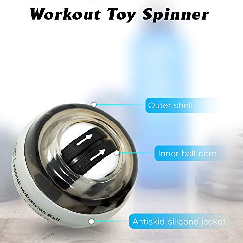 Wrist Exercise Ball Fidget Gyro Wrist Trainer MORF AutoStart 3.0 Hand Exerciser Gyroscope