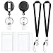 Vicloon Ausweishalter und Lanyard, 2Stück Lanyard, 2Stück Schlüsselband Ausziehbar, 2Stück Wasserdicht Ausweishüllen, Horizontal/Vertikal 2 Arten Zum Tragen, für Schlüssel,ID Card, Handy