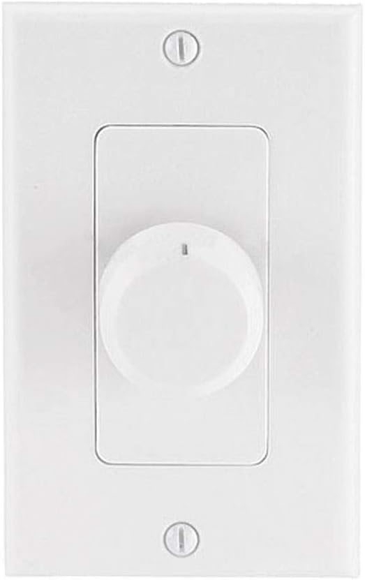 Monoprice Speaker Volume Controller - Rotary Type, 100 Watts Per Channel, 4-16 Ohms, Single Gang, White