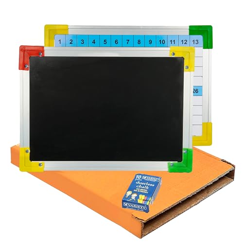 Image of DAHSHA 2 in 1 Double SidedSlate for Kids Double Side Slate Board with Colorful Aluminum (Slate 123 Version)
