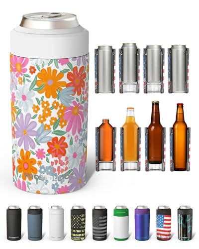 Image of Frost Buddy Universal Can Cooler - Fits all - Stainless Steel Can Cooler for 12 oz & 16 oz Regular or Slim Cans & Bottles - Stainless Steel (Mother Nature)