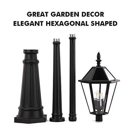 Lutec London 12513Le4-Sl Led Post Solar Light Outdoor Vintage Street Lights For Lawn Patio Yard Pathway Garden #TOP1