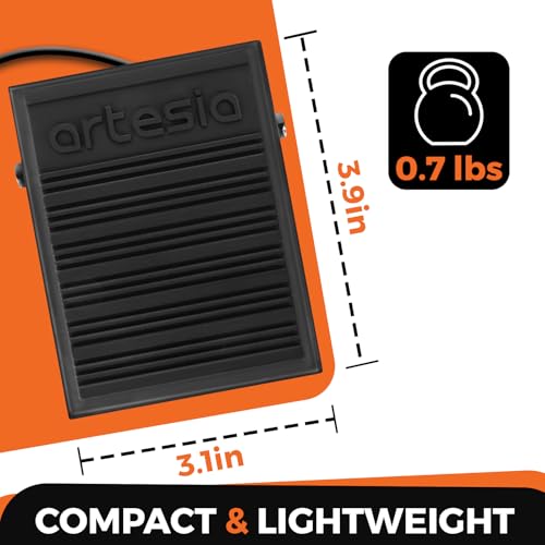 Artesia ASP-1 Universal Sustain Pedal with 6 ft (1.8 m) Cable, Polarity Switch, and Non-Slip Bottom, Universal Piano Pedal for Digital Pianos, Piano Keyboards, MIDI Keyboards, and Synthesizers - Thumbnail 5