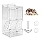 Dibotell Hamster Futterspender, Automatischer Hamster Futterspender, 300 ml Acryl Hamsterfutterautomat, transparent Tierfutterspender für Hamster Mini Igel Meerschweinchen Chinchilla Vögel
