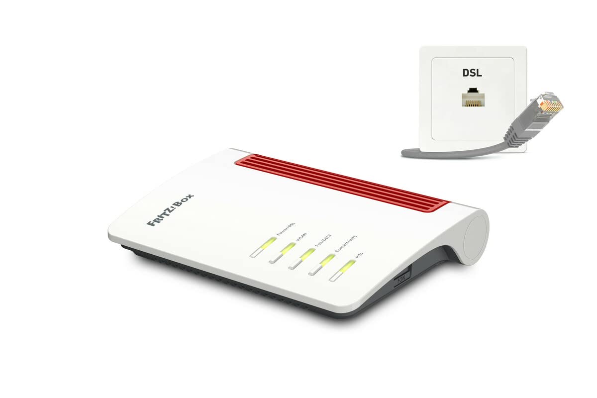 FRITZ!Box 7530 AX International WI-FI 6 DSL-Router (DSL/VDSL, 1.800 MBit/s (5GHz) & 600 MBit/s (2,4GHz), bis zu 300 MBit/s, WLAN Mesh, DECT-Basis, Media Server, geeignet für Österreich/Schweiz)