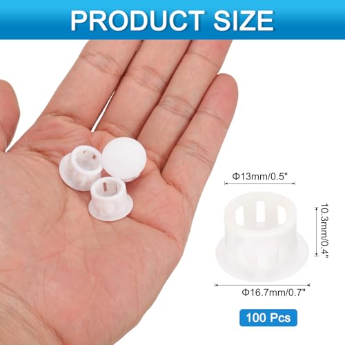 Image of uxcell 100pcs Nylon Plastic Hole Plugs, 1 /2 inch (13mm) Round Drill Screw Hole Plugs Covers, White