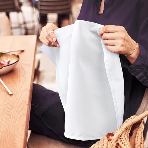 Image of Kitchen Napkin 100% Cotton Pack of 50 (15 X 15 Inches) Dinner Napkins with Hemmed Edges,Cloth Napkins for Wedding,Parties,Hotels-Snowy White