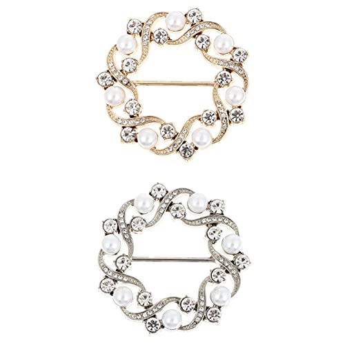 Amosfun Women Silk Scarf Clip 2pcs T- Shirt Clips Clothing Buckles Round Circle Scarf Ring Clothing Embellish Knotted Buckles for Neckerchief T- Shirt Shawl Silk Sarf Clamp Clasp