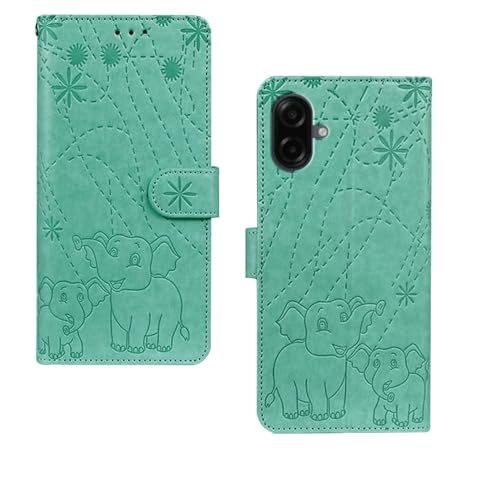 Inktree Samsung Galaxy A07 5G Flip Cover | Card Pockets Wallet & Stand | Flip Cover for Samsung Galaxy A07 5G (Green Elephant)