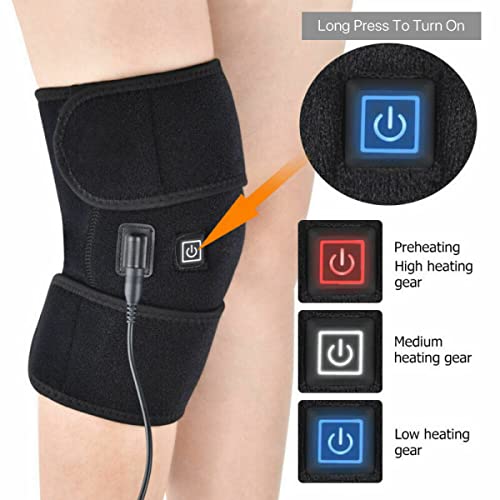 VANANA Heated Knee Brace, Heated Knee Warp Warmer 3 Heating Modes Knee Warmer Wrap for Muscles Joint Pain Comfort, Come with Power Cable, Unisex for Men Women (M, 1, Set) - Image 3