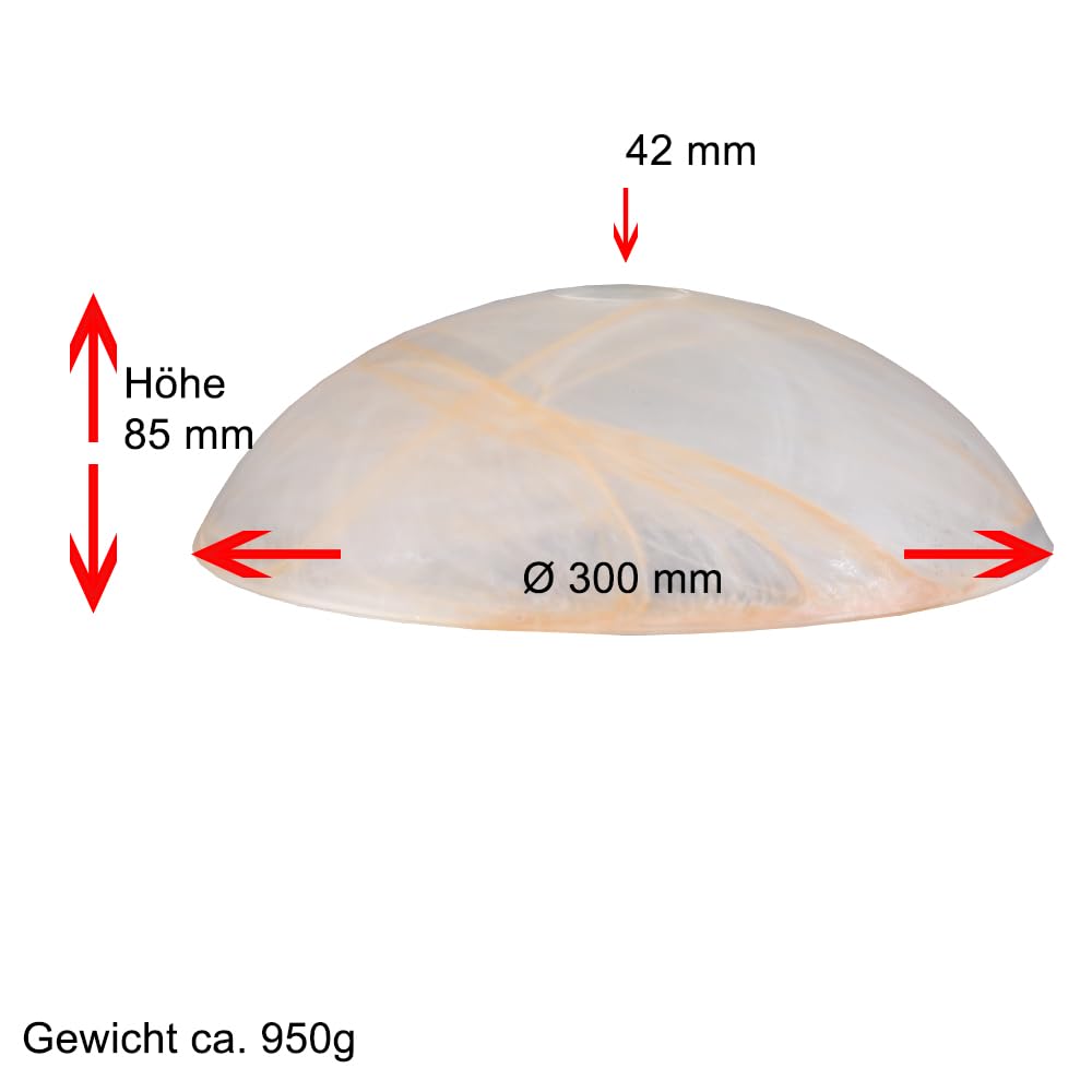Lampenglas Amber Pendelleuchte Ø 300mm Ersatzglas Lampenschirm Glasschirm Leuchtenglas E27