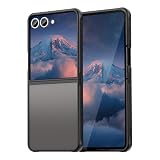 BORYA Ultra Sottile Cover per Samsung Galaxy Z Flip7 (Z Flip 7), Antiurto Traslucido Opaco Smerigliato TPU+PC Bumper Morbida Silicone Custodia, Elegante Semplice leggero Case. Nero