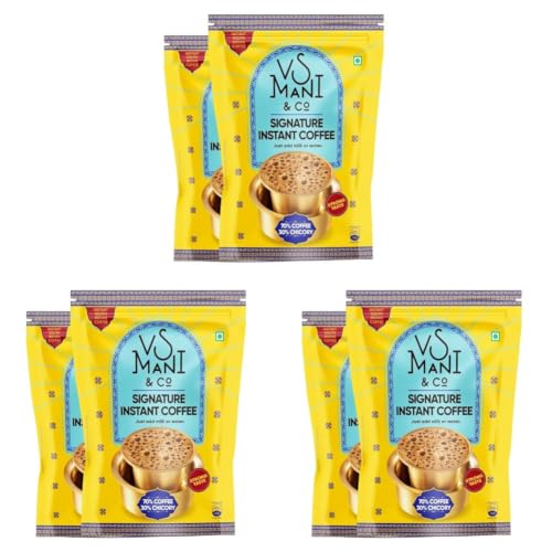 Image of VS Mani & Co Signature Instant Coffee - Strong, Flavourful Coffee Powder, South Indian Taste | Pack of 6 x 100gm | 200gm