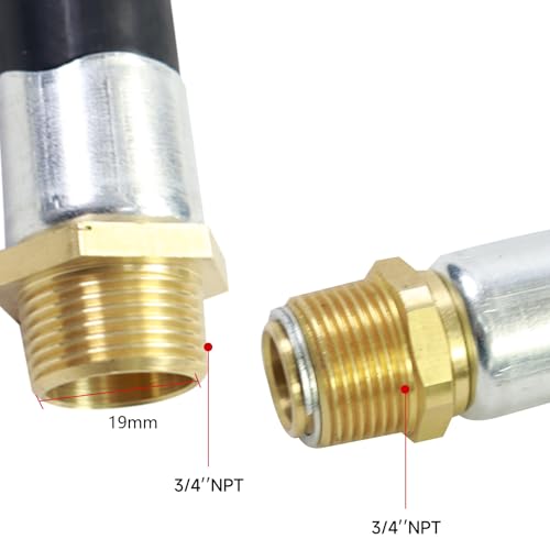 Image of 3 /4 Inch x 14 FT Fuel Transfer Hose W /360 Fuel Swivel Connector NPT Copper Fittings High Pressure (300 PSI) Compatible Fuel Nozzle Fuel Pump for DiDiesel Fuel,Gasoline,Kerosene