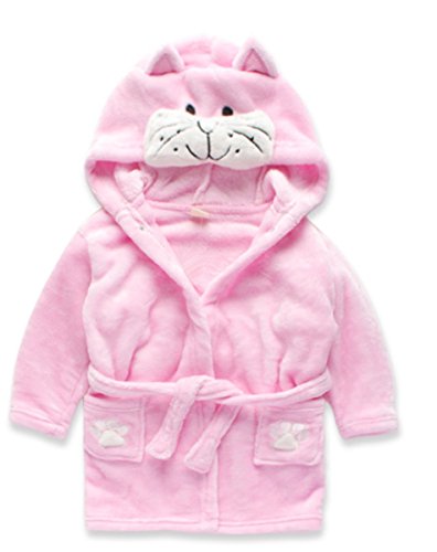 YOGLY Infantil Albornoz con Capucha Toalla de Baño de Algodón de Dibujos Animado de Pijamas para Bebé Niños 1-5 Años