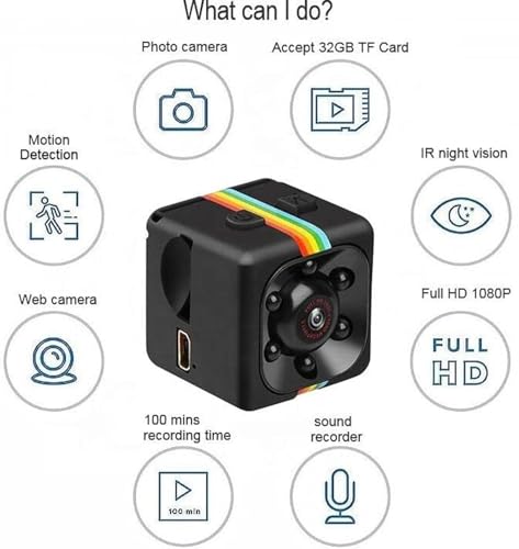 Image of 1080P Mini Spy Camera with Low Light Vision, Portable Security, Hidden-Camera with Audio and Video Recorder for Home Office Wind Desktop Indoor Security Stand Camera (Non WiFi Camera)