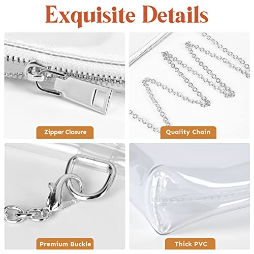 Image of Lorbro Clear Purse for Women Stadium Approved, Clear Crossbody Bag with Zipper Closure, Transparent Purse for Concert Sports