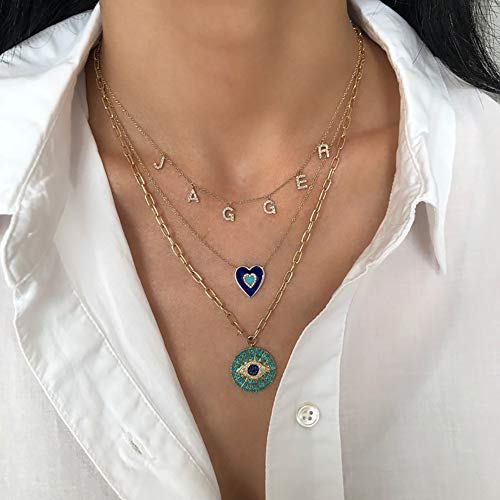 Obidos 14k Gold Plated Evil Eye Pendant Necklace for Women 18-20Inch,Round Circle Disk Minimalist Jewelry2