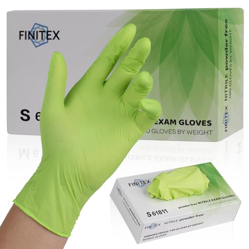 Image of Nitrile Disposable Green 3.5mil Powder-Free Latex-Free Medical Food Gloves | Powder-free, Latex-free,Food-grade,Industrial-grade,Green,Comfortable fit,Examination,Food Use,House Home Cleaning