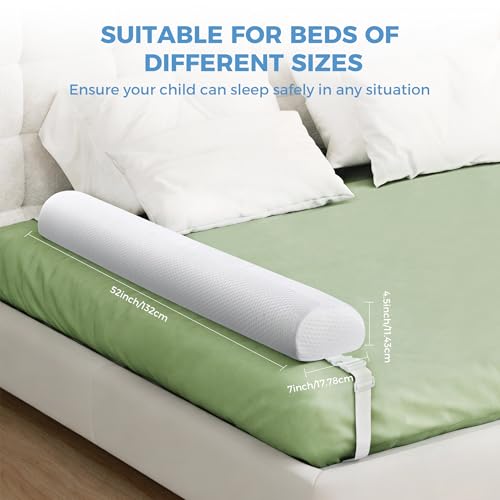 Image of YIHATA Bed Bumpers for Toddlers 1 Pack Bed Rail for Toddlers with Adjustable Straps Foam Safety Bed Guard Rail for Kids with Non-Slip Water Resistant and Washable Cover Bed Bumper for Twin, Queen,King