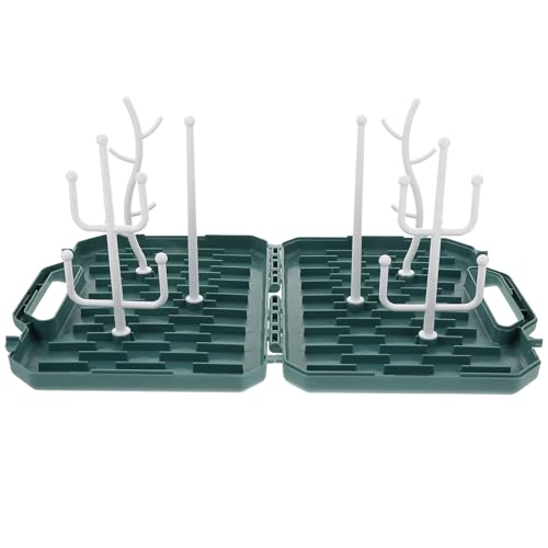 Gogogmee Soporte Secado Biberones Plegable y Portátil Estante para Secar Botellas Asa para Viaje Escurreplatos Multifuncional para Botellas y Utensilios Material Resistente y Duradero