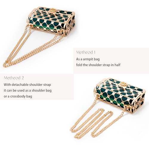 Image of CARIEDO Women Evening Bag Elegant Clutch Purse Exquisite Velvet Metal Hollow out Handbags Prom Wedding Party
