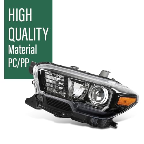Image of GRAND ORANGE LED DRL Projector Headlights Assembly Front Headlamp Fit Toyota Tacoma 2016-2022 Model 8111004260, 8115004260, 8115004280, 8111004280 Clear Lens Black Housing Amber Reflector