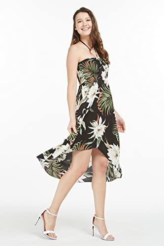 Image of Family Matching Hawaiian Clothes, Wispy Cereus Black | Lightweight 100% rayon • Family matching outfits • Tropical floral print • Beach vacations • Luaus • Cruises • Family photos