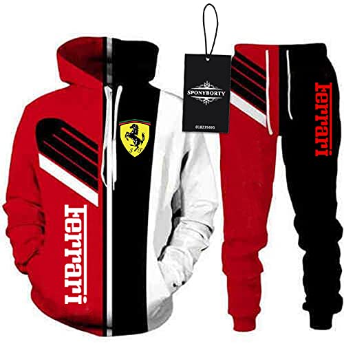 GUALEPI 2PCS Unisex Fe.Rr_Ar.I-S Hoodie + Trousert Suit Jackets Adult 3D Print Jumpsuit Stylish Sweatshirt Top Fit/A/M