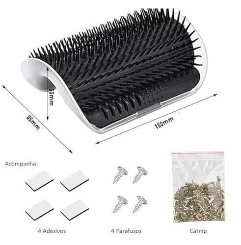 Kit 02 Brinquedo Para Gato Coçador Roçador Escova Coçadinha Catnip (Kit 2 - Preto)