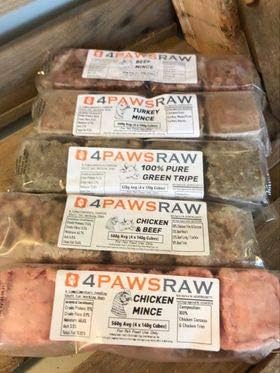 4PAWSRAW Raw Dog Food Mixed Meat Variety Box Frozen Meats For Dogs & Puppy 20 packs