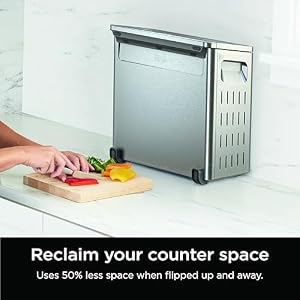 Ninja Flip Toaster OvenAir Fryer 8 in 1 Functionality Flip UpAway Capability for Storage Space LargeCapacity Air Fry Basket SheetPan Wire RackRemovable Crumb Tray Stainless1800 watts SP151