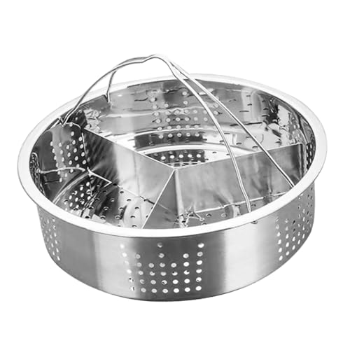 jojofuny Panier Vapeur Alimentaire en Acier Inoxydable 304 Diamètre 21 Cm avec Double Poignée Inserts pour Cuiseur Vapeur pour Légumes Cuisson Saine et Polyvalente