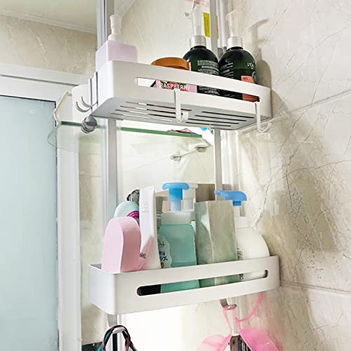 Uifer Shower Caddy Over The Door, Rustproof Aluminum Shower Caddy, Shower Door Storage Organizer With A Suction Cup, Hooks And Basket #TOP5