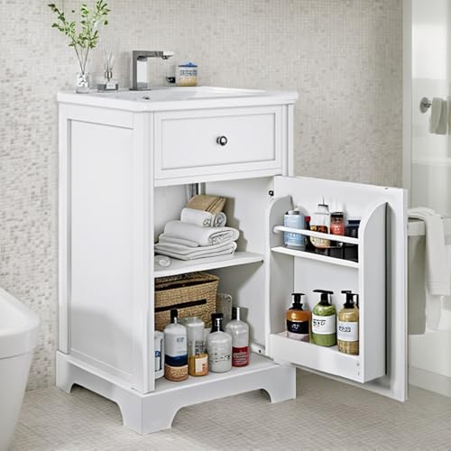 sogesfurniture 20" White Bathroom Vanity with Sink & Soft-Closing Cabinet