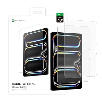 AMAZINGthing for iPad Pro 13-inch M5/M4 [RADIX - Full Glass] Screen Protector, Ultra Clear, 3D Frame Design, Full Coverage, Case Friendly, Smudge and Scratch Resistant, 2 Pack