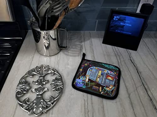 Caroline's Treasures 7435Pthd Corgi Glamping Fish Tales Trailer Pair Of Pot Holders Kitchen Heat Resistant Pot Holders Sets Oven Hot Pads For Cooking Baking Bbq, 7 1/2 X 7 1/2 #TOP2