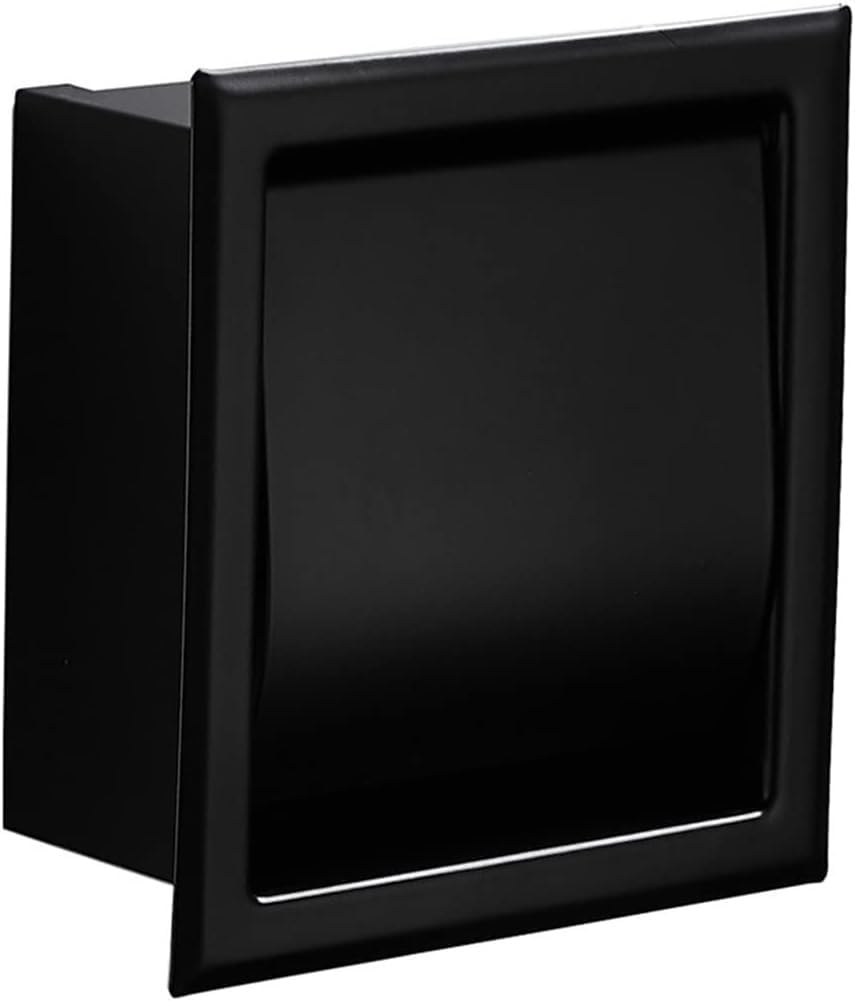 Portarotolo di Carta igienica da Parete, Porta fazzoletti, Porta Carta da Incasso, portarotolo in Acciaio Inox per Bagno, portarotolo da Parete (Singolo Nero)