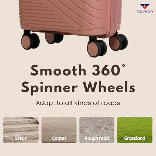 Image of Hard-Shell Luggage Trolley Bag with 360 Spinner Wheels, Large Capacity Travel Carry-On Suitcase (Style-1, BABYPINK, 20 INCH)