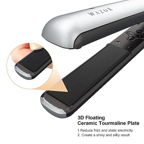 Professional Ceramic 2-in-1 Hair Straightener and Curler with Instant Heat, Auto Shut Off, and LED Display (1 inch)