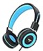 NIVAVA K8 Kids Headphones for Children Boys Girls Teens Wired Foldable Lightweight Stereo On Ear Headset for iPad Cellphones Computer MP3/4 Kindle Airplane School(Black/Blue)