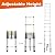 Telescoping Ladder 16.5FT, Telescopic Extension Ladder, Aluminum Alloy Folding Ladder Portable Multi-Purpose for Indoor Outdoor Work, Heavy Duty 300 lbs Load (12.5FT)