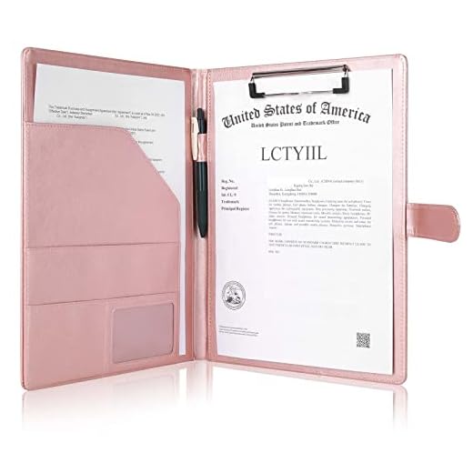 Tiankool Padfolio Portfolio Folder Binder-Faux Leather Portfolio Folder with Cover for A4 Notepad Holder, Business Portfolio for Resume, Legal Pad, Interview, Letter-Size Padfolio for Women/Men, Rose