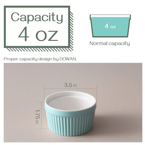 image for DOWAN 4 oz Ramekins - Ramekins for Creme Brulee Porcelain Ramekins Ove