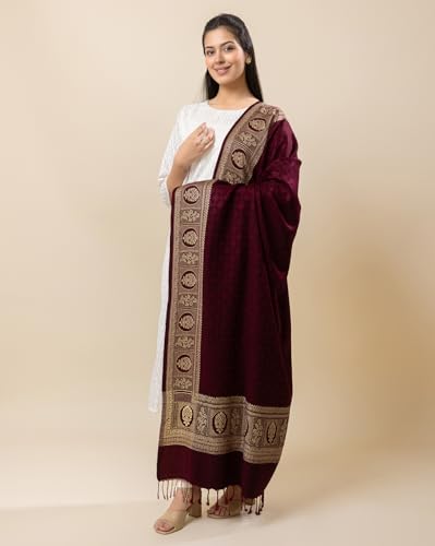 Image of Wrap me Warm Shawl for Women | Soft Viscose Acrylic Poly Wool Shawl - Warm & Lightweight Winter Wrap - Stylish Ethnic Stole for Women - 1010